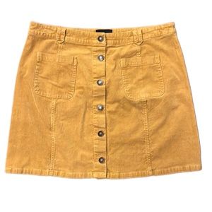 Lumière Mustard Corduroy Mini Skirt
